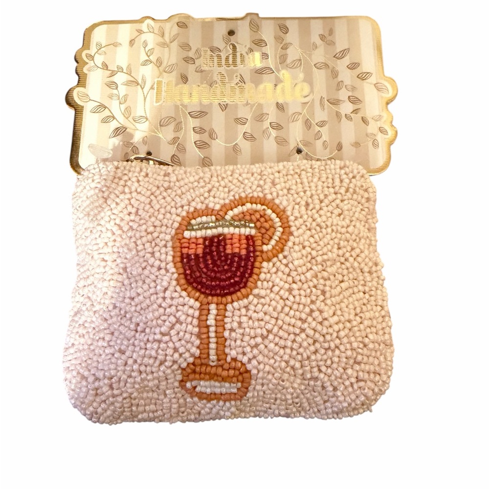 Beaded Coin Purse with Aperol Spritz Design